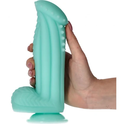 Captain Squirtino Dildo Monster Flexibil cu Ventuză Verde