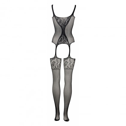 Catsuit Le Désir Fishnet and Lace Negru S-L