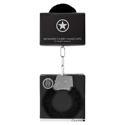 Cătușe Beginners Handcuffs Furry Negru