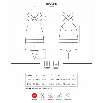 Chemise Obsessive 860-CHE Roșu L-XL