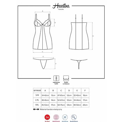 Chemise Obsessive Heartina Roșu S-M