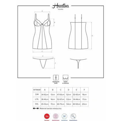 Chemise Obsessive Heartina Roșu S-M
