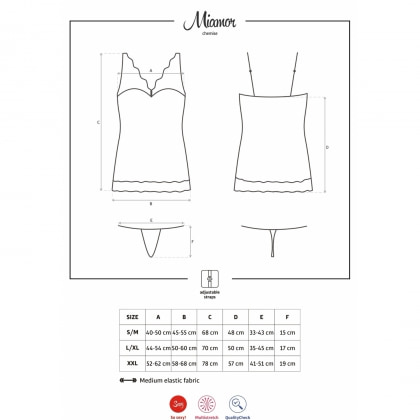 Chemise Obsessive Miamor Negru 2XL