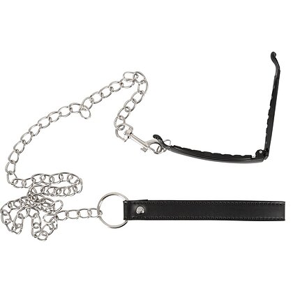 Clema Intimă cu Lesă Bad Kitty – Metalică 11 cm Negru