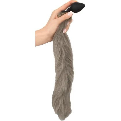 Coada Fluffy Gri cu Plug Din silicon You2Toys — 45 cm