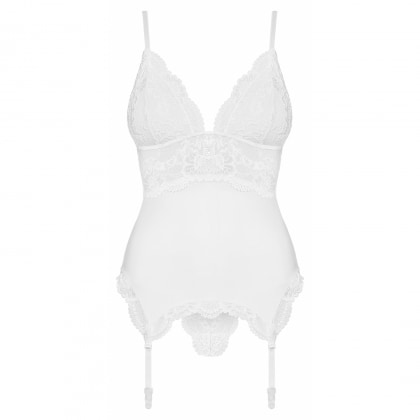 Corset Alb Elegant Obsessive 810-COR L-XL