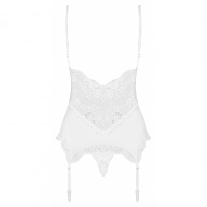 Corset Alb Elegant Obsessive 810-COR L-XL