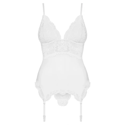Corset Alb Elegant Obsessive 810-COR S-M