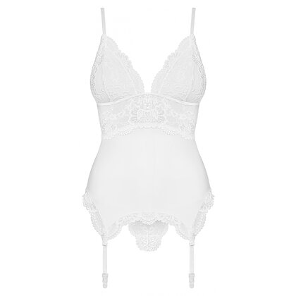 Corset Alb Elegant Obsessive 810-COR S-M
