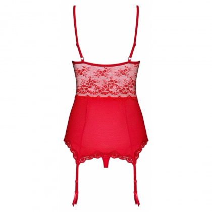 Corset Cu Portjartier Obsessive Lovica Roșu L-XL