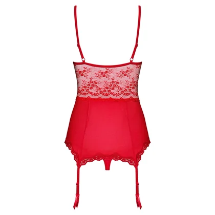Corset Cu Portjartier Obsessive Lovica Roșu S-M