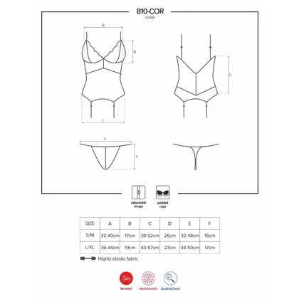 Corset Alb Elegant Obsessive 810-COR S-M