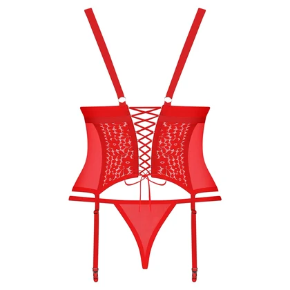Corset Obsessive Blossmina Roșu 4XL-5XL