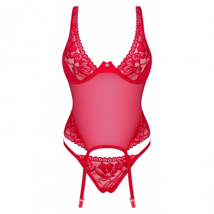 Corset Obsessive Lacelove Roșu XS-S