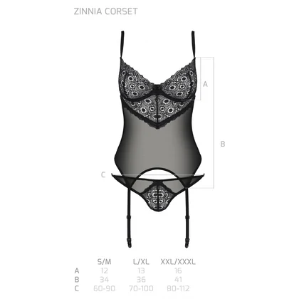 Corset Passion Eco Zinnia Negru L-XL