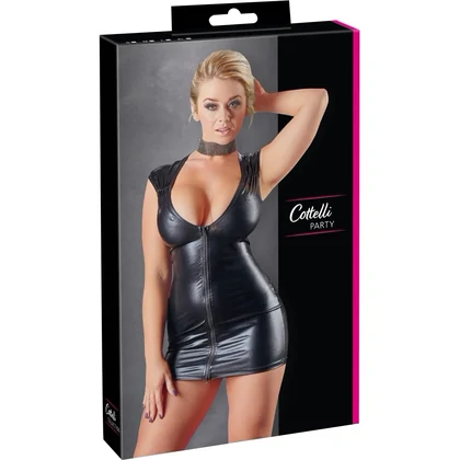 Costum Latex Damă Wetlook With Zip Negru S