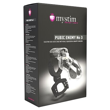 Cusca de Castitate Cu Electrostimulare Enemy No. 3 Transparent