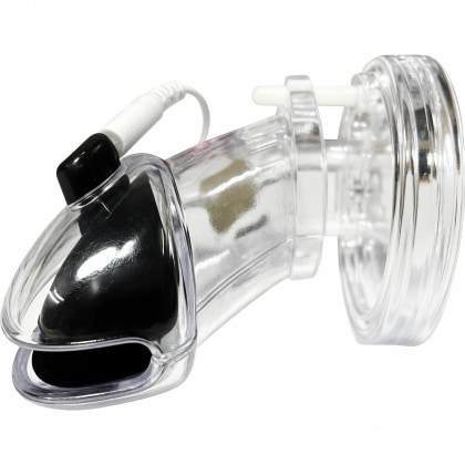 Cușcă Penis Electrică Discretă cu Telecomandă Transparent