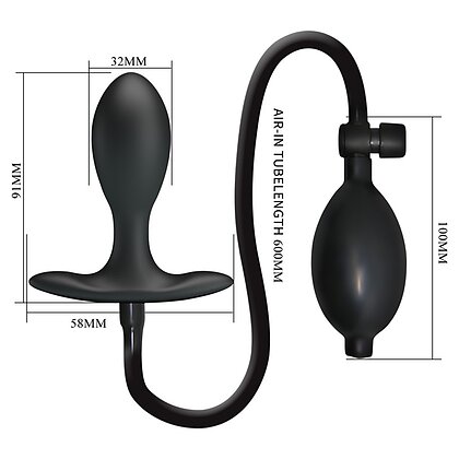 Debra Plug Anal Gonflabil Reglabil — Ajustare sigură 9.1cm Negru