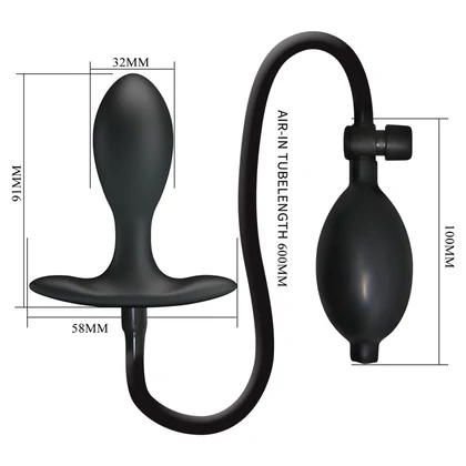 Debra Plug Anal Gonflabil Reglabil — Ajustare sigură 9.1cm Negru
