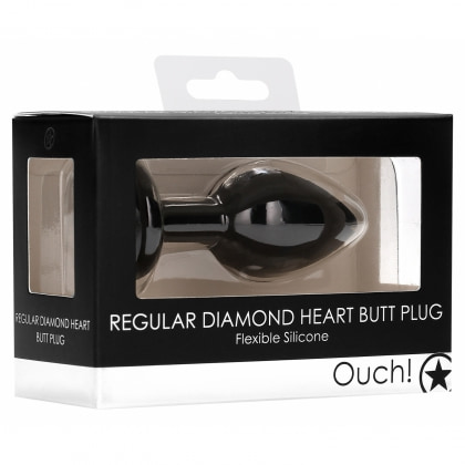 Diamond Heart Anal Plug Negru Regular