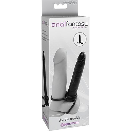 Dildo Anal Double Trouble 15cm Negru