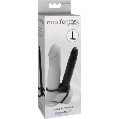 Dildo Anal Double Trouble 15cm Negru