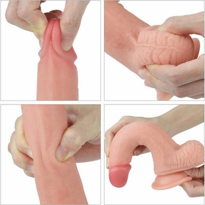 Dildo cu Ventuză Dual Layered