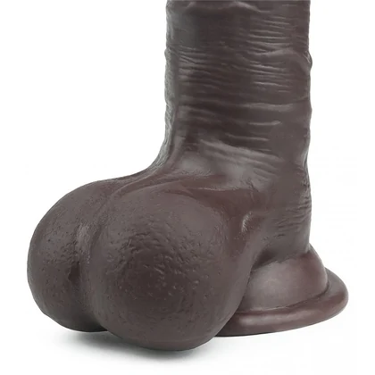 Dildo cu Ventuză Sliding Skin Dual Layer Dong Maro