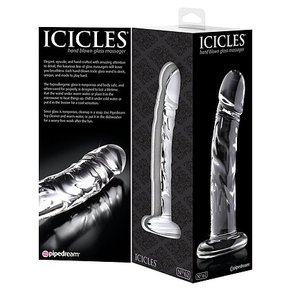 Dildo de Sticlă Icicles No 62 Transparent 18cm