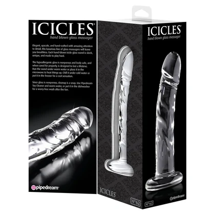Dildo de Sticlă Icicles No 62 Transparent 18cm