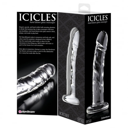 Dildo de Sticlă Icicles No 62 Transparent 18cm