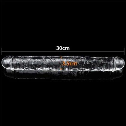Dildo Dublu 30cm Flawless Transparent