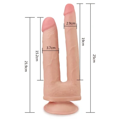 Dildo Dublu Cu Ventuză Skinlike Soft