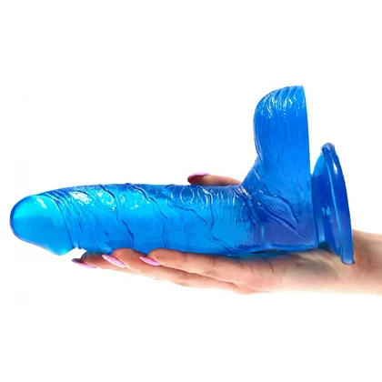 Dildo Jelly cu Ventuză 19 cm Albastru Realist Toyz4Lovers