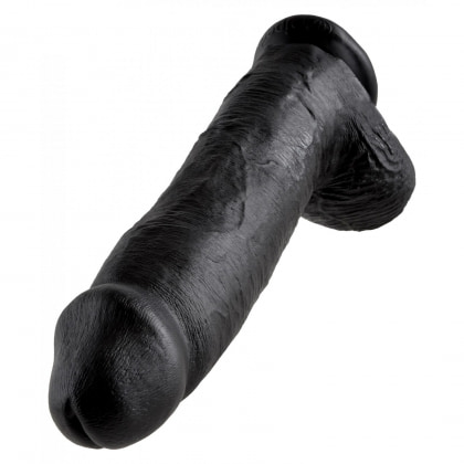 Dildo Realistic 30.5 cm Cu Testicule Negru