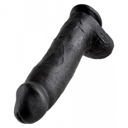 Dildo Realistic 30.5 cm Cu Testicule Negru