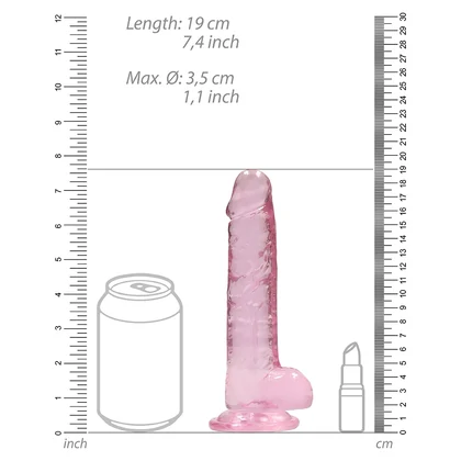 Dildo Realistic Cu Testicule 19cm Roz