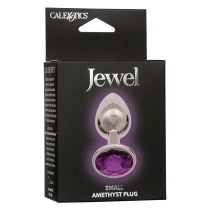Dop Anal Jewel Mic cu Cristal Ametist, Elegant Argintiu