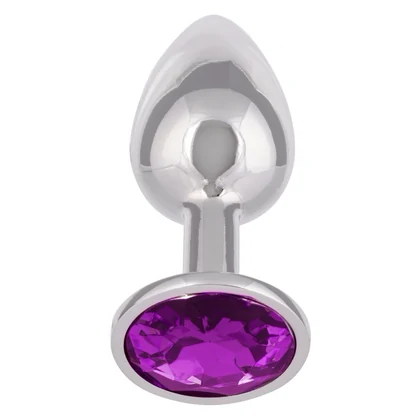 Dop Anal Jewel Mic cu Cristal Ametist, Elegant Argintiu