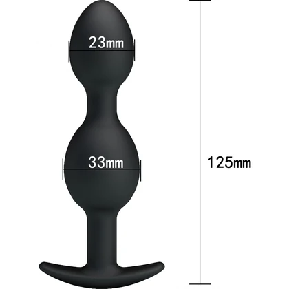 Vibrator Anal Cu Bile Metalice În Interior Negru