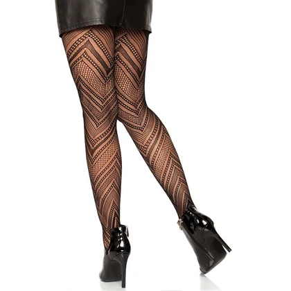 Dresuri Leg Avenue Chevron Net Negru XS-L