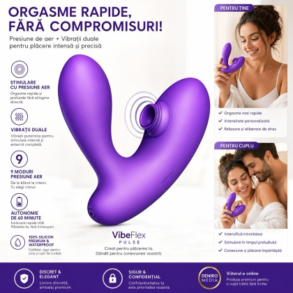 DuoVibe I Vibrator Air Punctul G Mov 9+9 Moduri, Reîncărcabil
