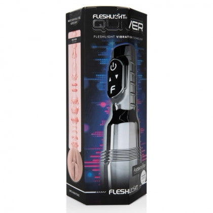 Fleshlight Quiver — Masturbator Vibrant, Reîncărcabil Argintiu
