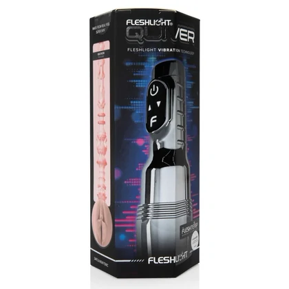 Fleshlight Quiver — Masturbator Vibrant, Reîncărcabil Argintiu