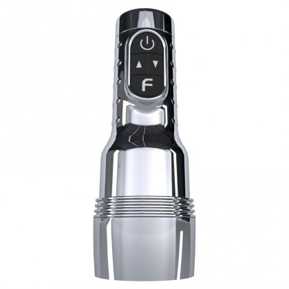 Fleshlight Quiver — Masturbator Vibrant, Reîncărcabil Argintiu