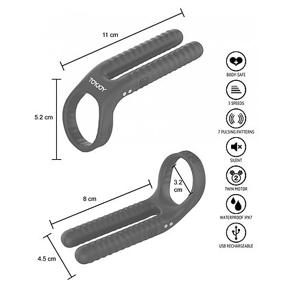 FUSHION Vibrating Couple Ring Albastru