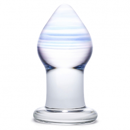 Anal Plug Amethyst Rain Glass Transparent