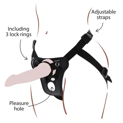 Ham Strap-On TOYJOY cu Gaură De Plăcere, Negru