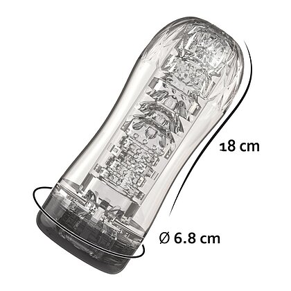 Hero Clear Blast – Stroker cu Vid, Transparent, 18 cm